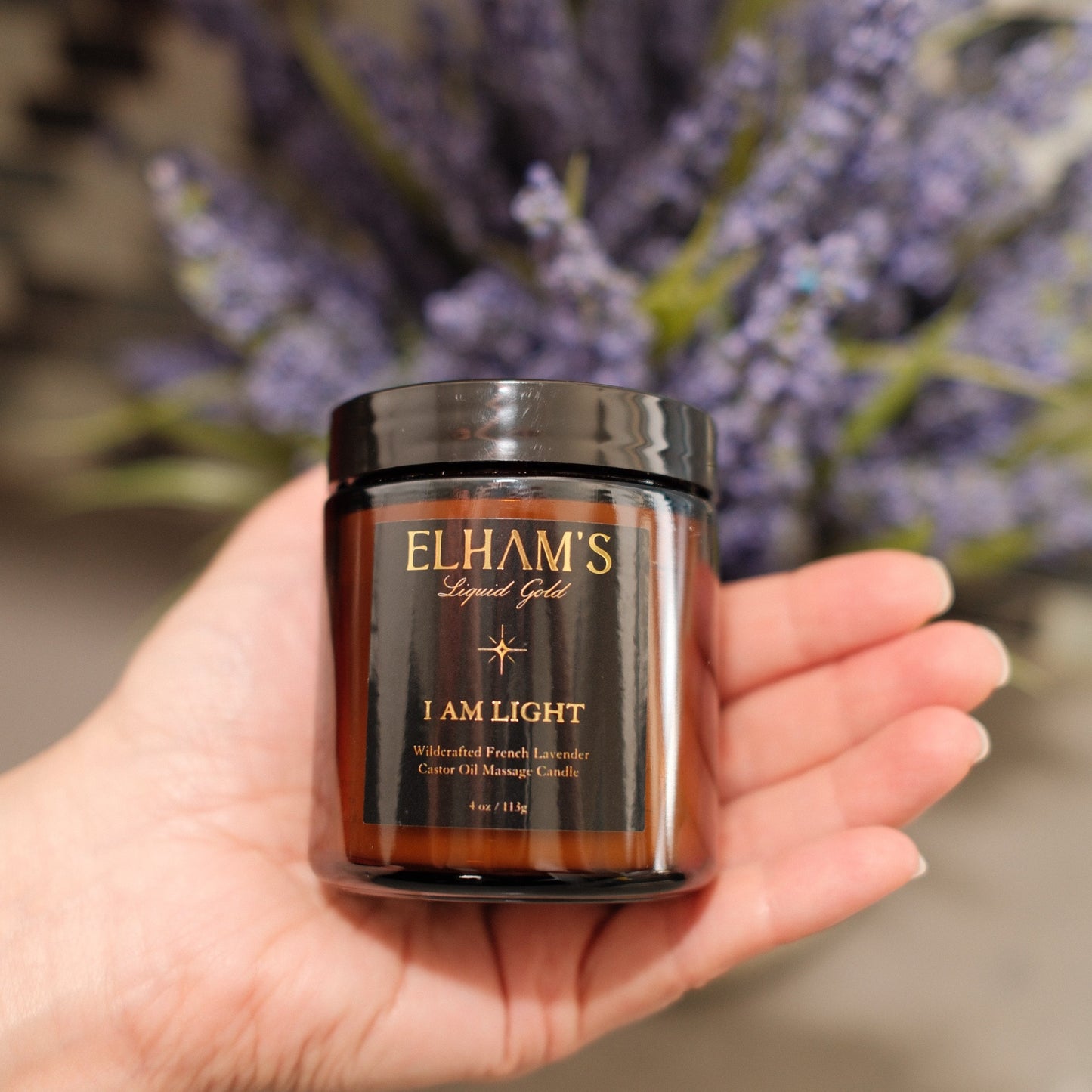 Wildcrafted French Lavender Massage Candle – 4oz