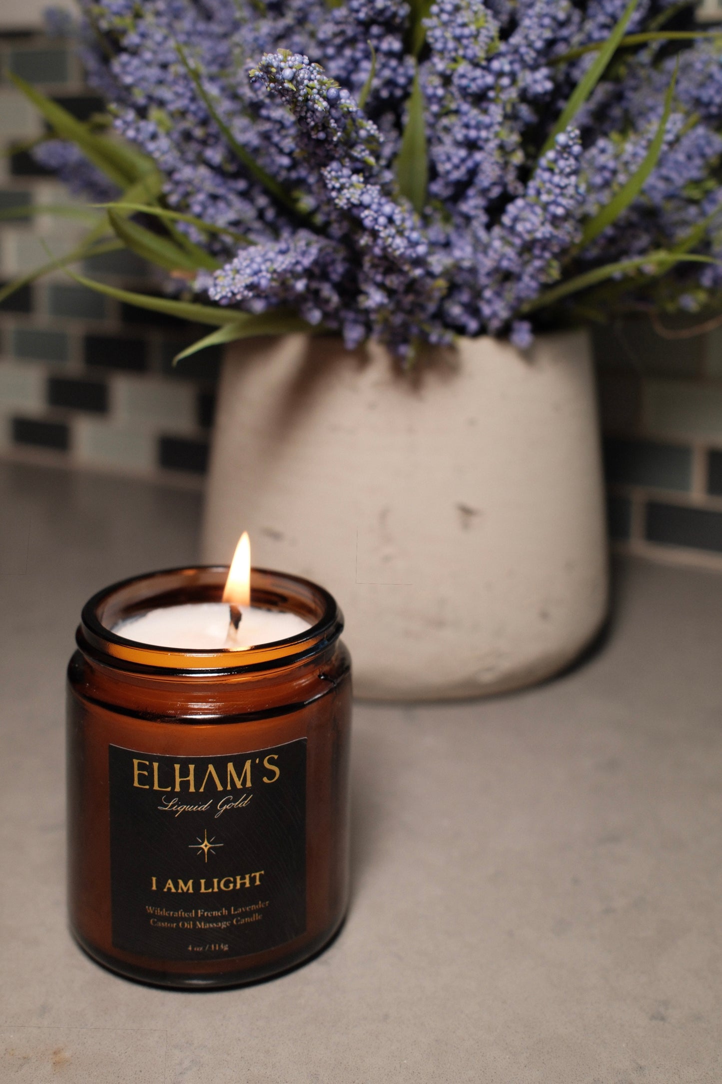 Wildcrafted French Lavender Massage Candle – 4oz