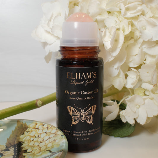 Organic Castor Oil Roll-On with Rose Quartz 1.7oz